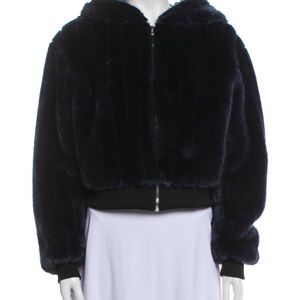 Fleur du mal faux fur blue jacket size large